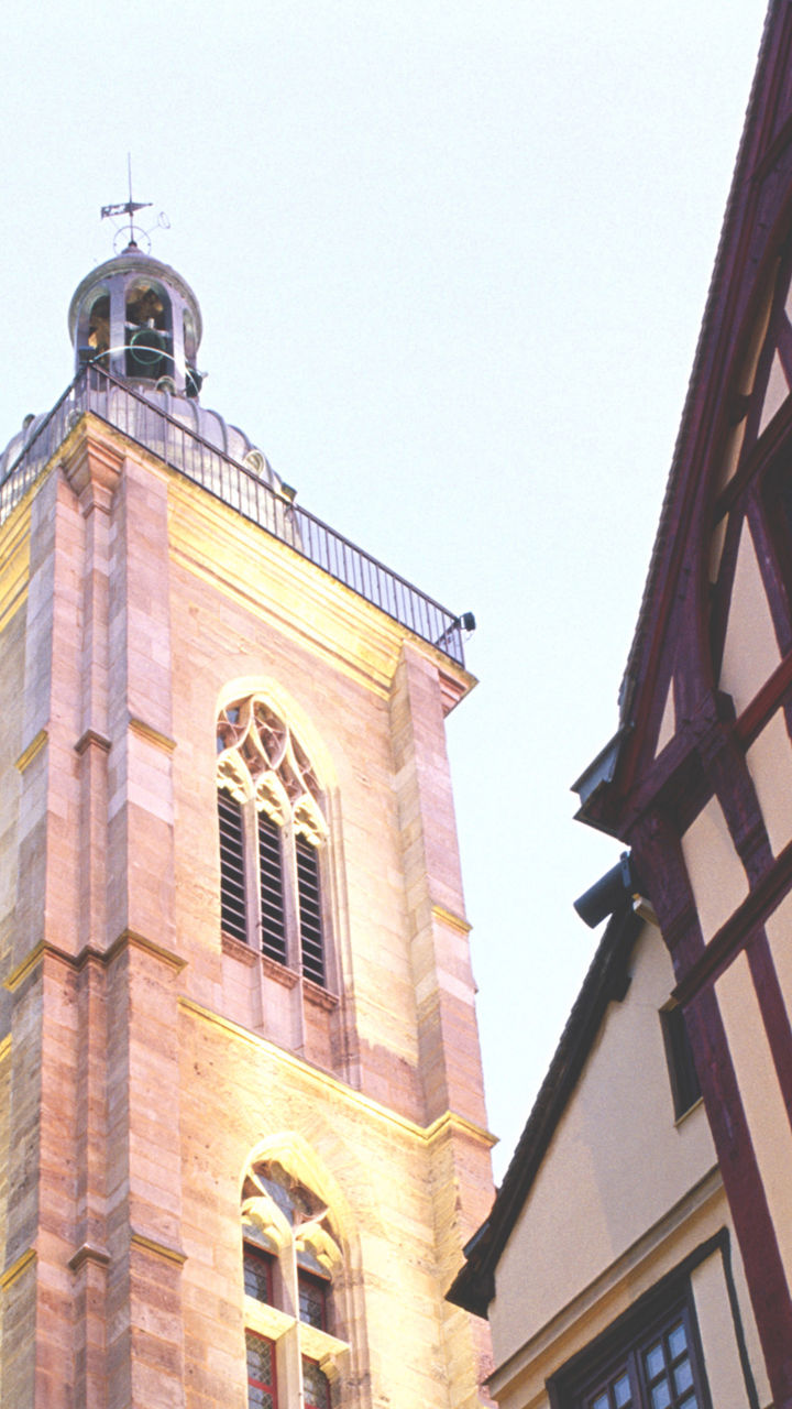 Historic European architecture with clock tower