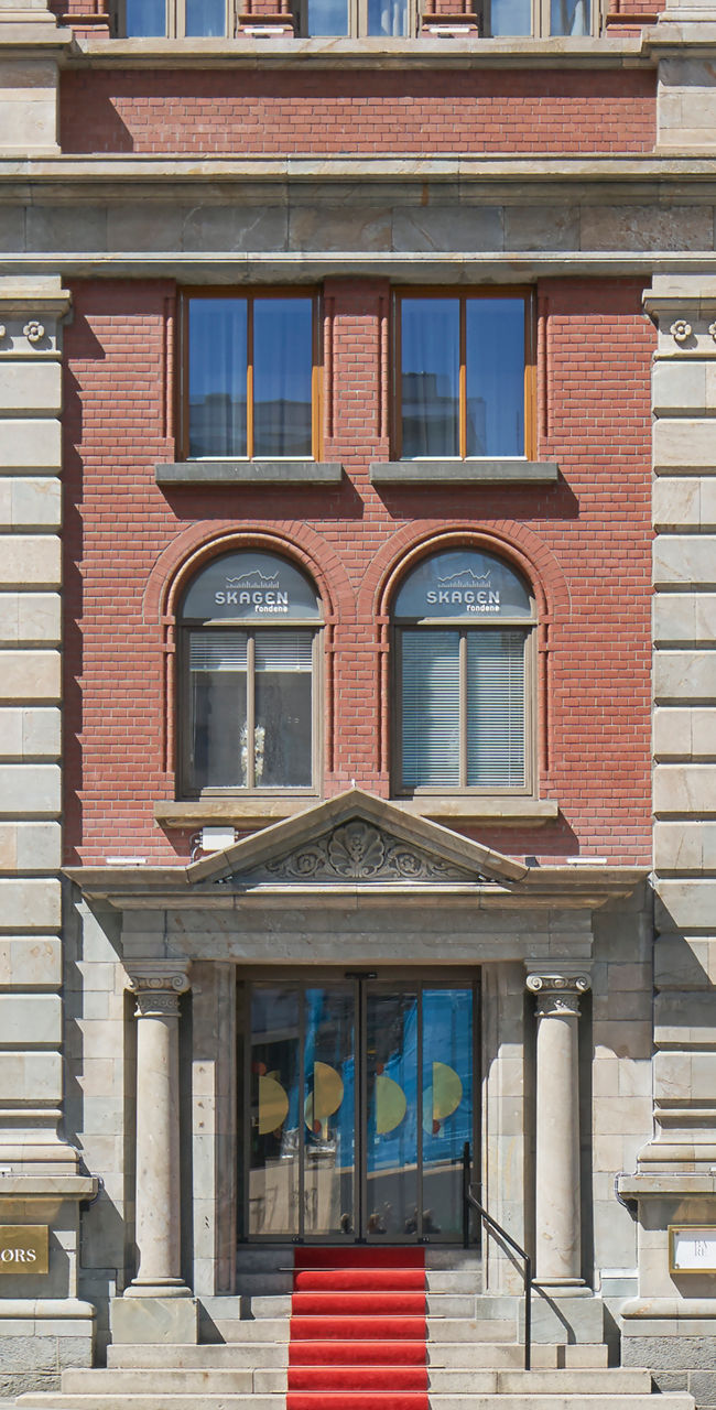 Historic Red Brick Building with Ornate Facade