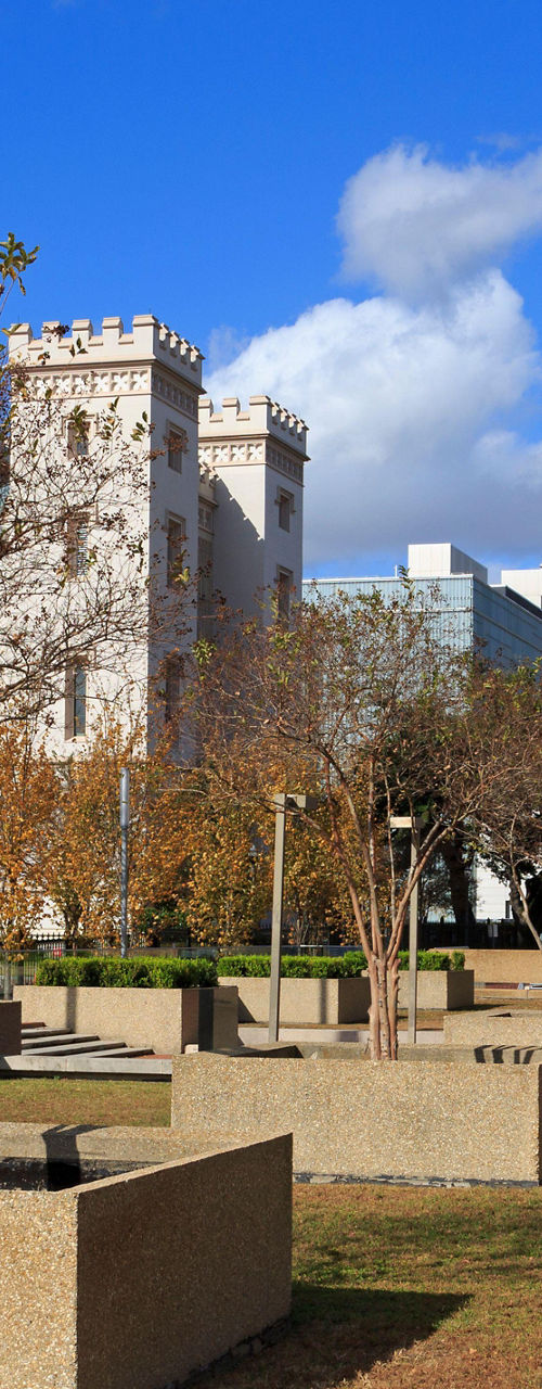 Bicentennial Plaza with historic architecture