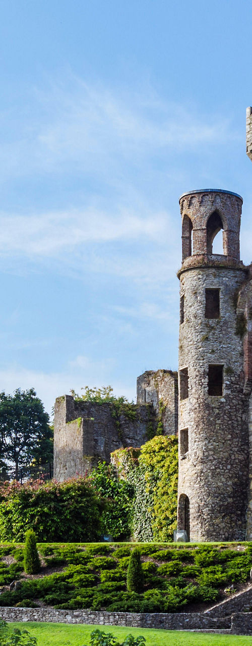 Historic Blarney Castle in lush landscape