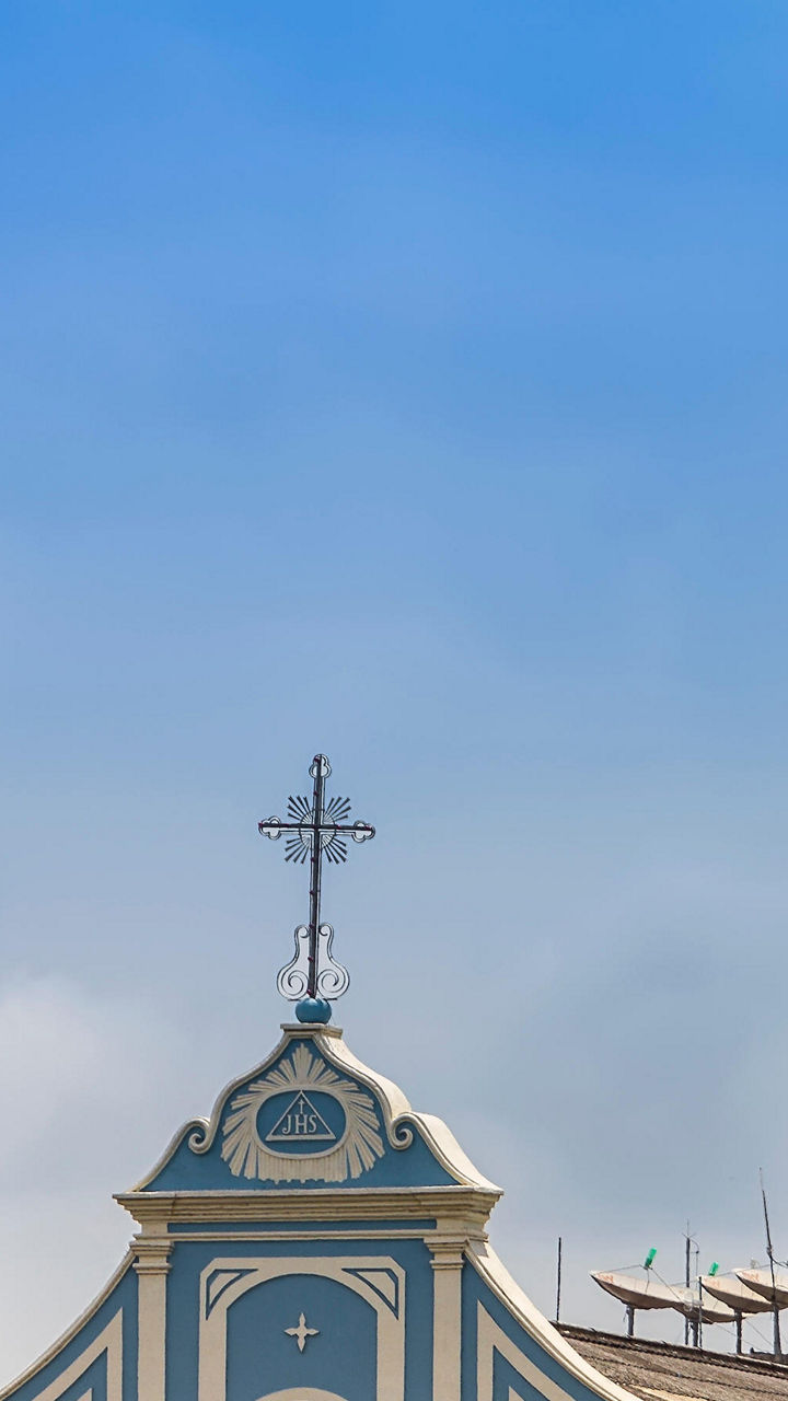 Blue-domed church with twin towers