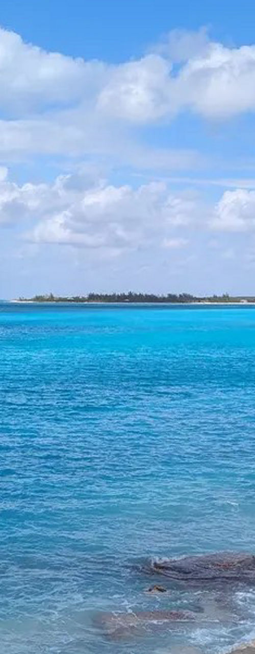 Rocky tropical coastline with bright turquoise sea
