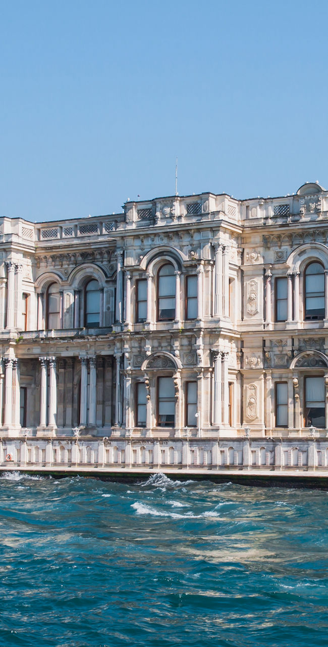 Historic waterfront palace with scenic view