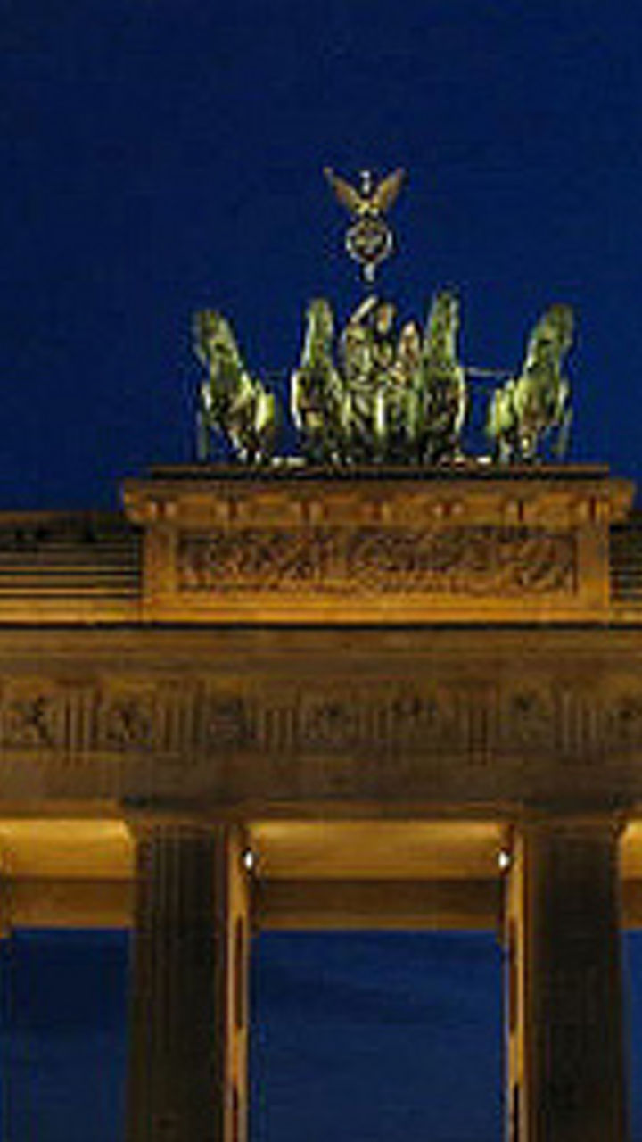 Illuminated Brandenburg Gate at night