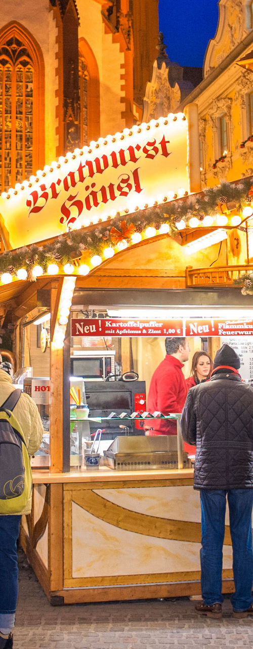Festive Christmas Market with Food Stall