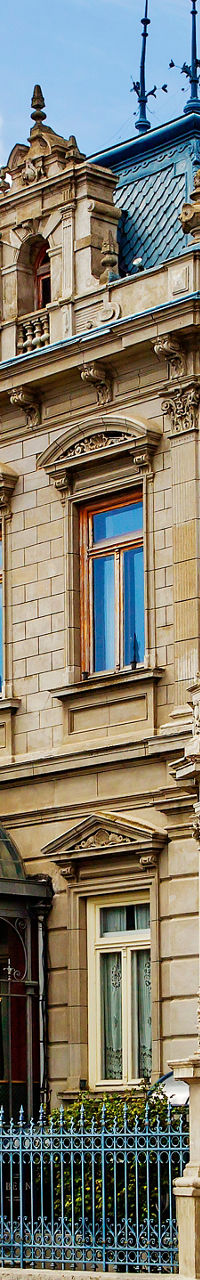 Historic mansion with ornate architecture