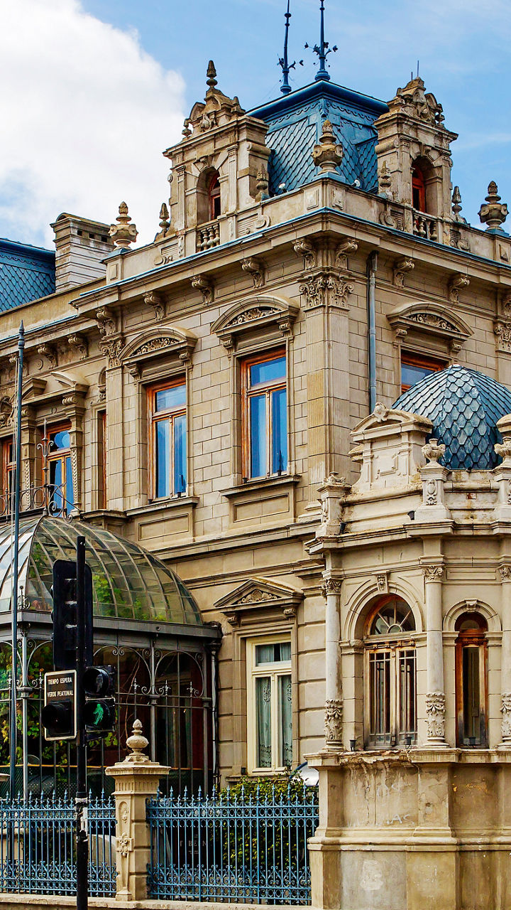 Historic mansion with ornate architecture