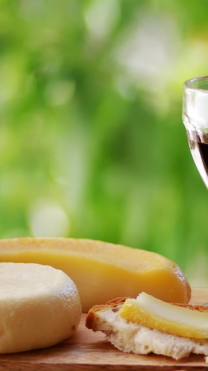 Rustic Cheese Board with Wine and Bread