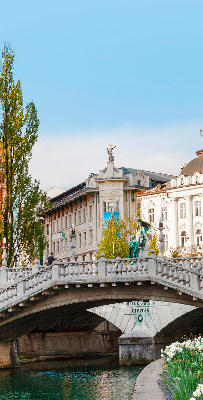 Scenic view of Ljubljana city canal