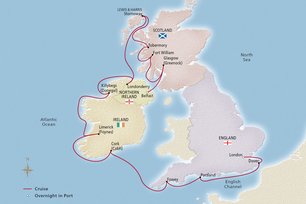 British Isles & Ireland – route map