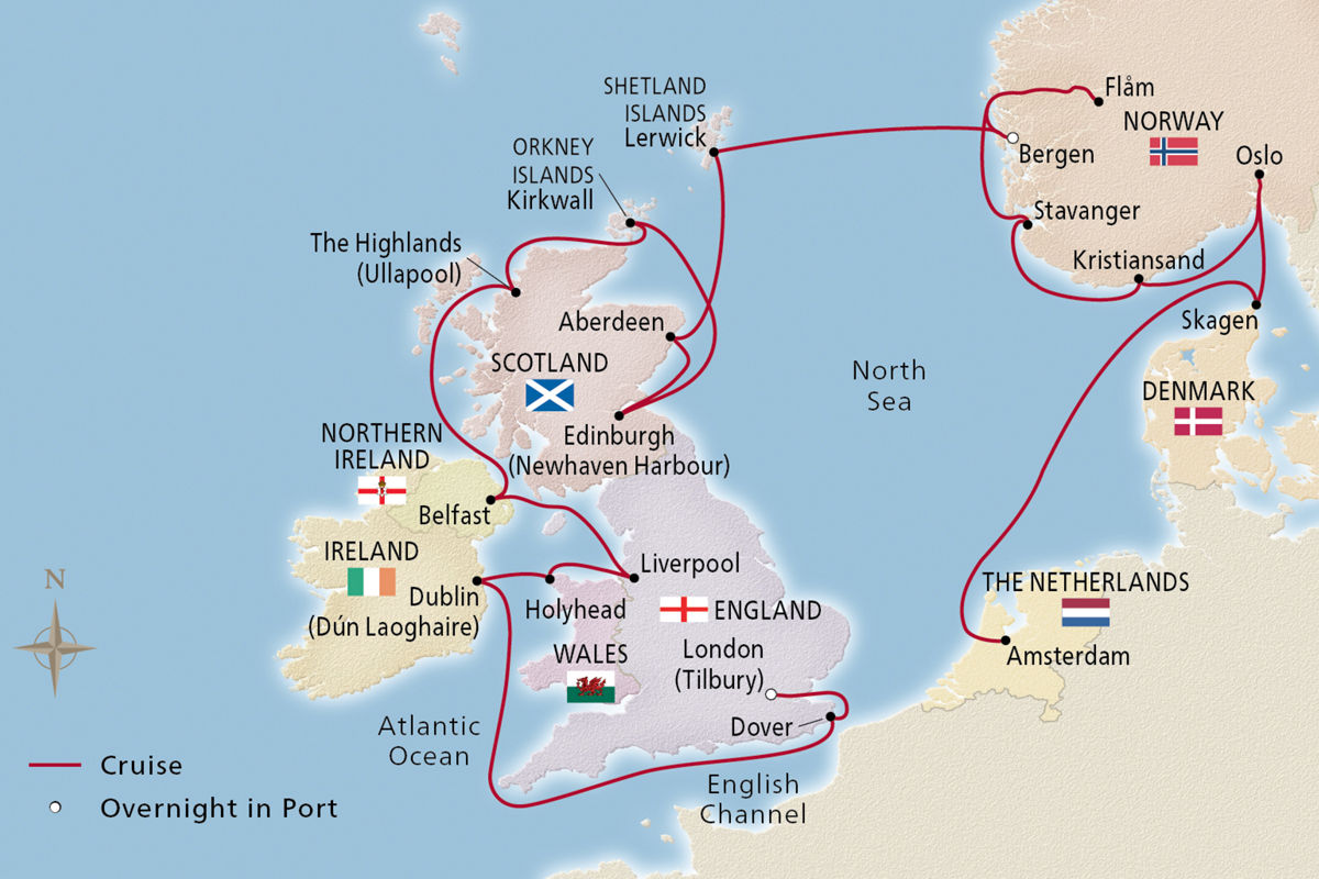 British Isles & Viking Shores – route map