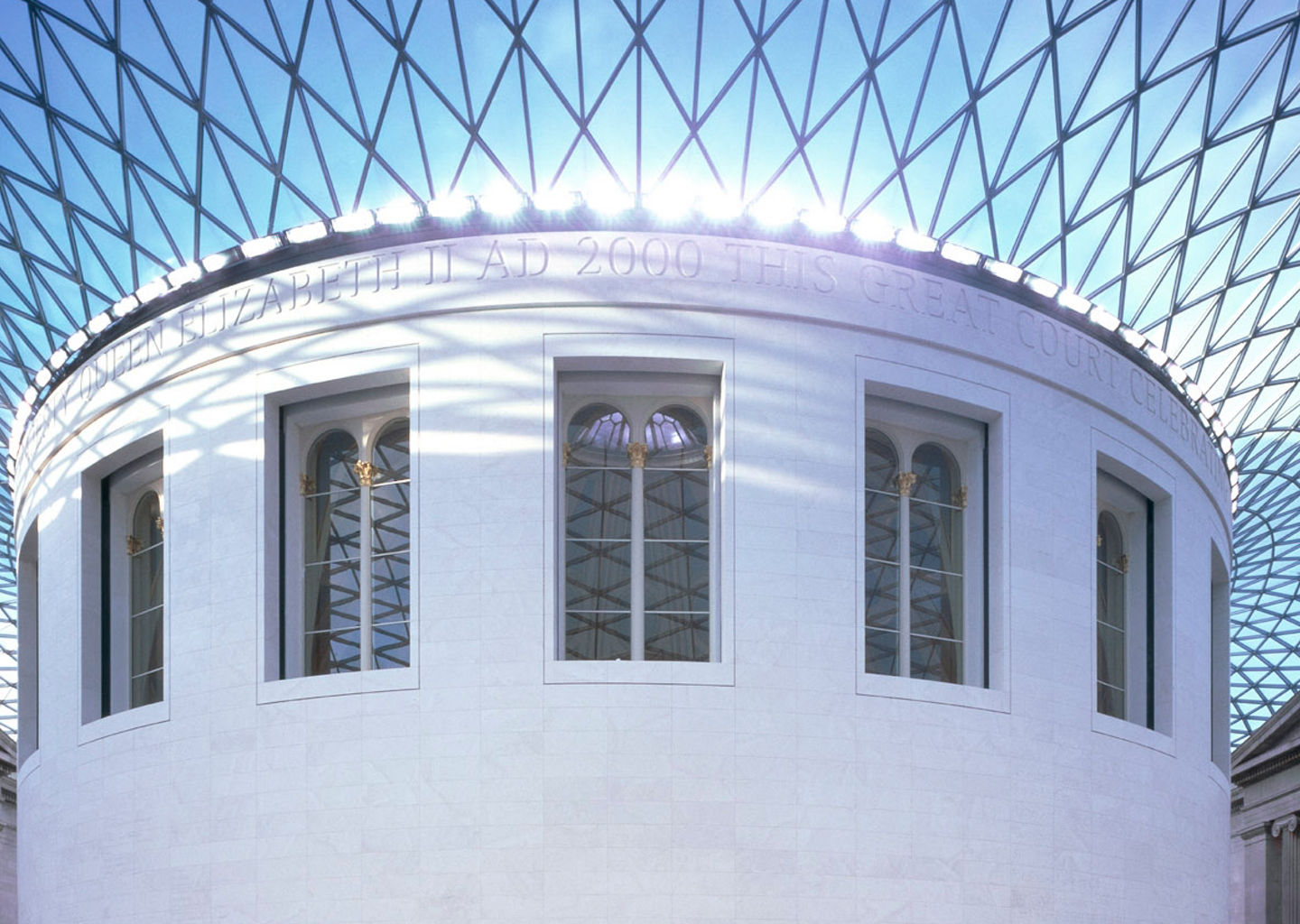 British Museum interior with glass roof