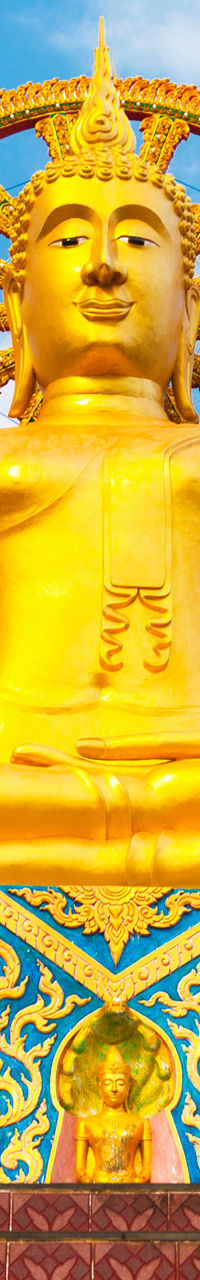 Golden Buddha statue with ornate details