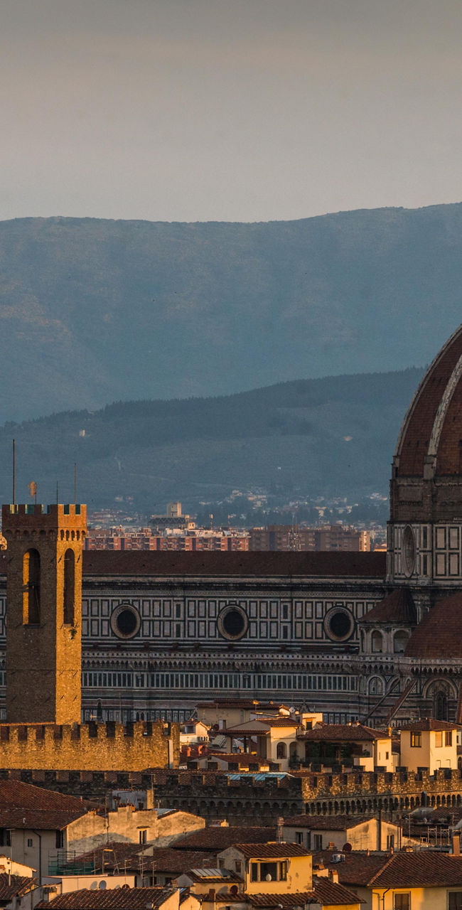 Florence Cathedral at sunset with cityscape