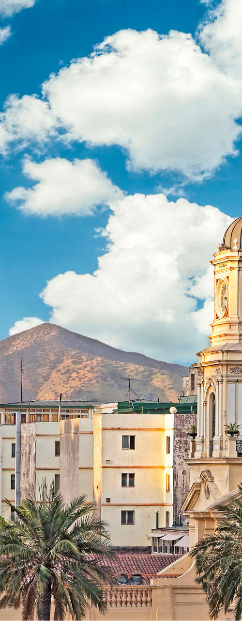 Scenic cityscape with historic and modern buildings