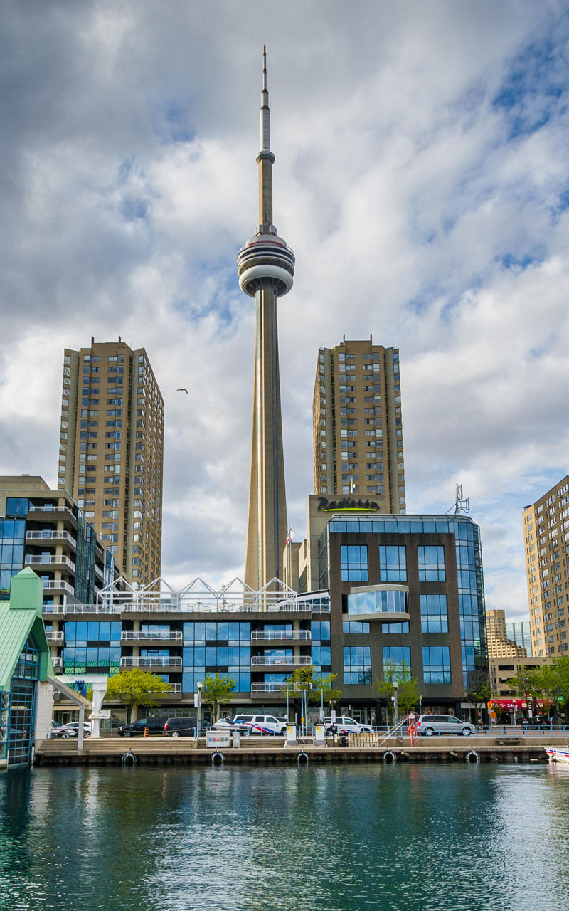 Toronto skyline with CN Tower and waterfront