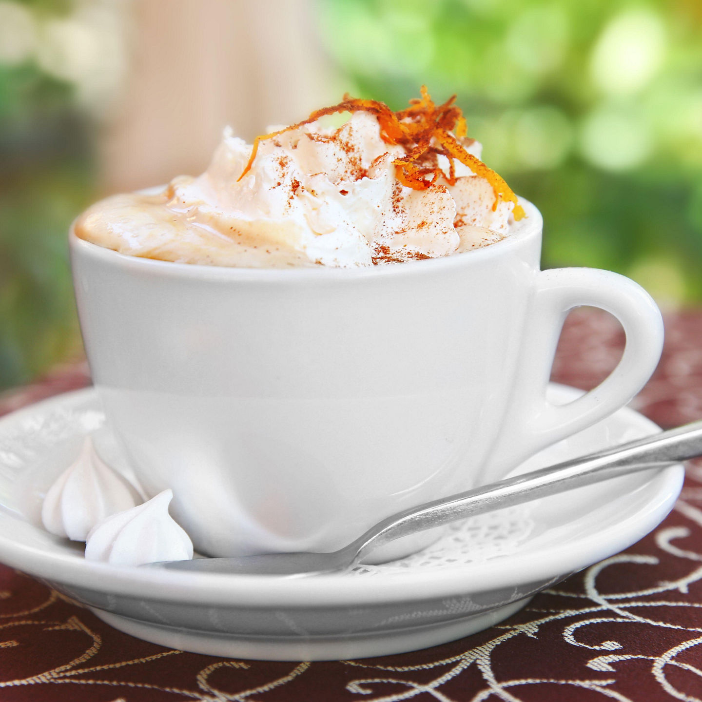 Creamy cappuccino with caramel topping