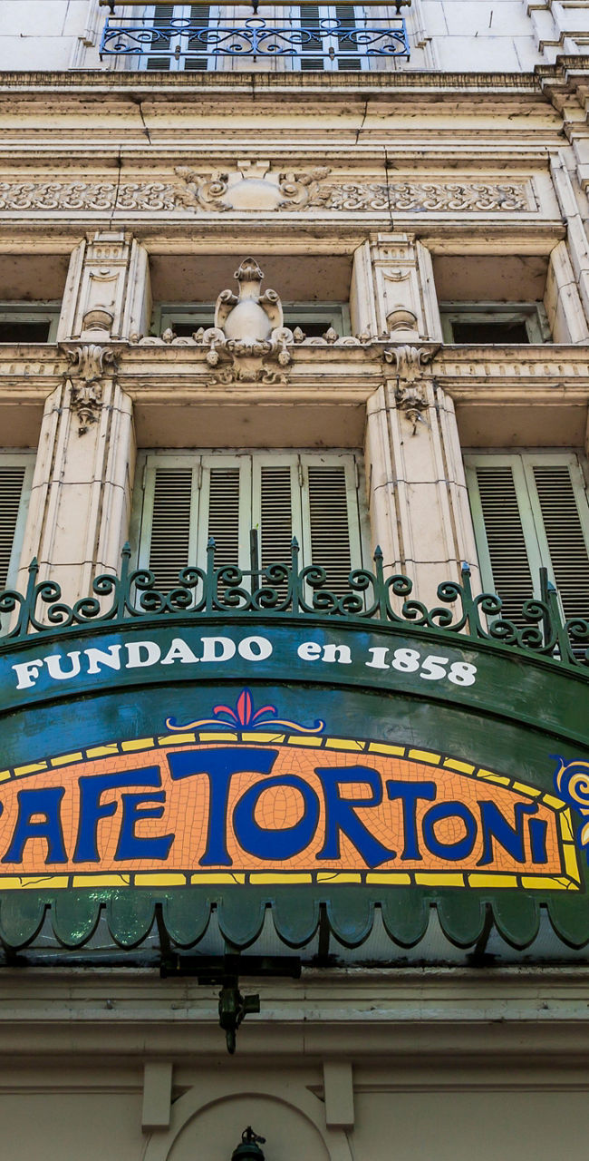 Historic Cafe Tortoni building in Buenos Aires