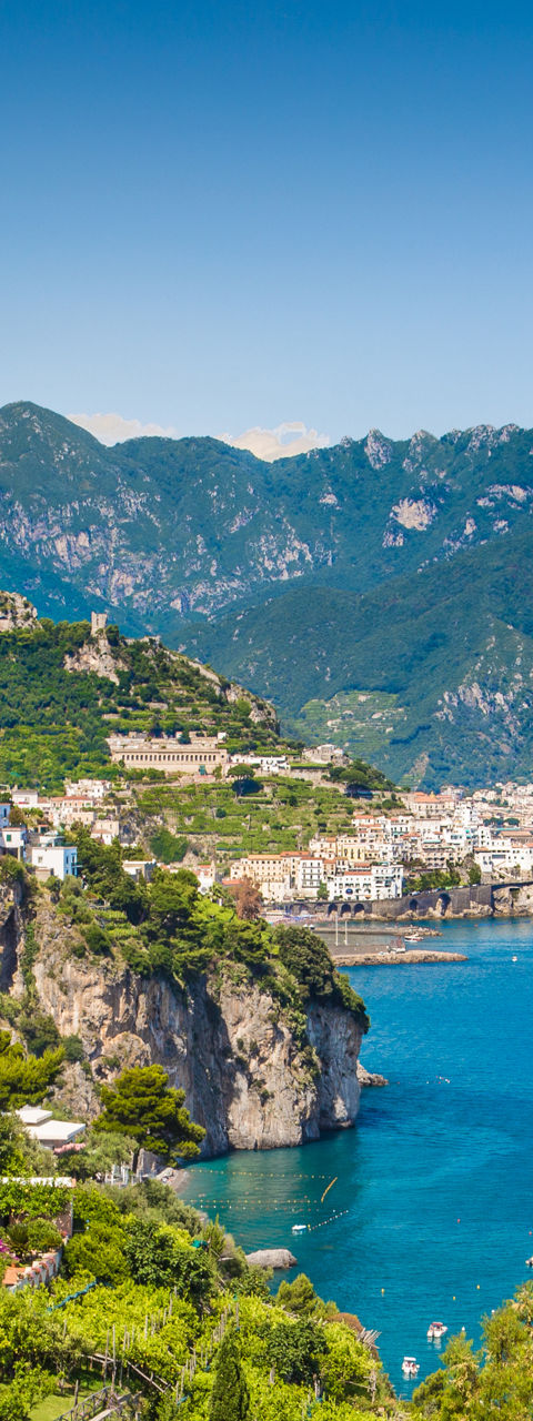Scenic Amalfi Coastline with Blue Waters