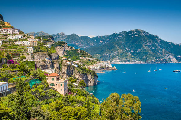 Scenic Amalfi Coastline with Blue Waters
