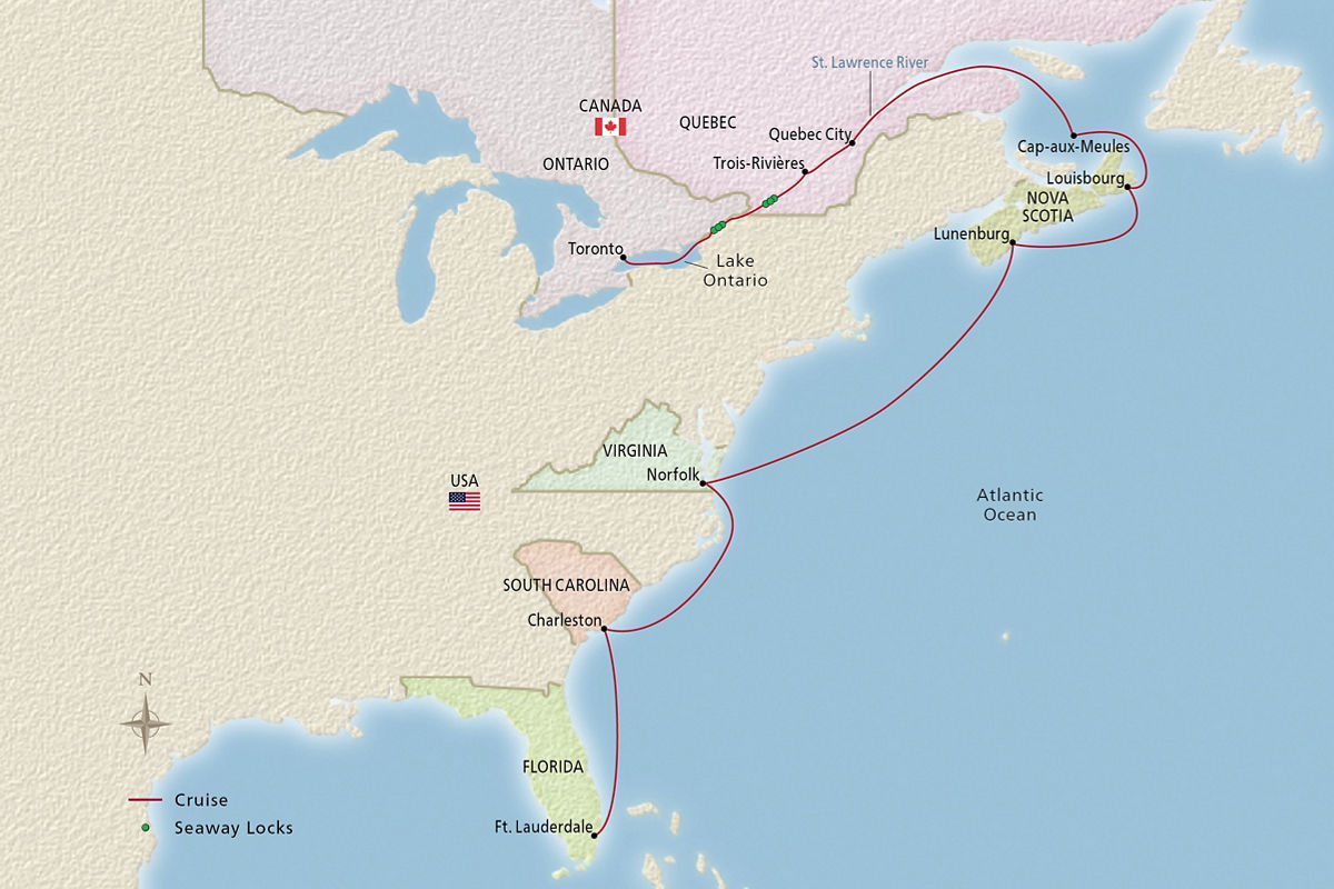 Canada & East Coast Explorer – route map