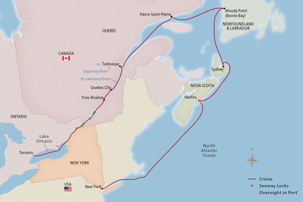 Canadian Discovery – route map