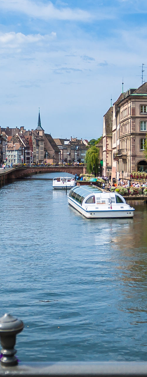 Scenic river view with colorful flowers
