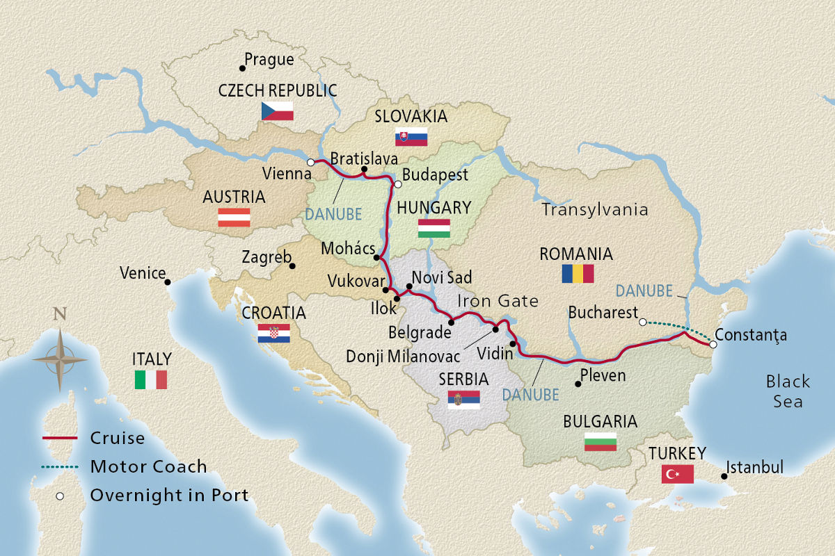 Capitals of Eastern Europe – route map