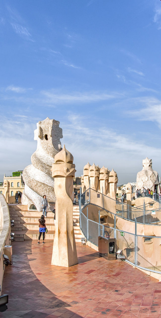 Architectural rooftop view in Barcelona
