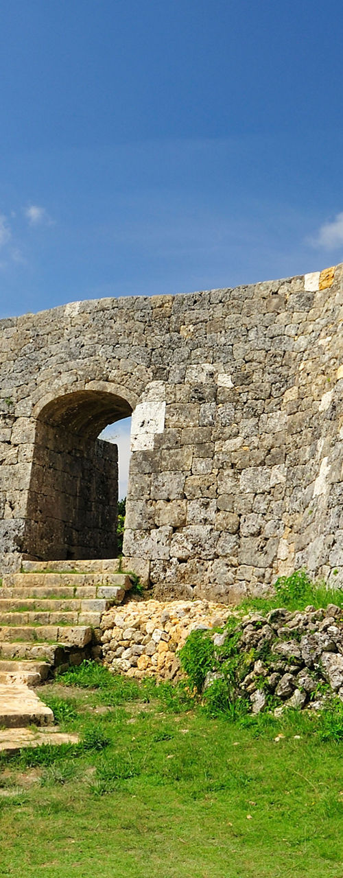 Ancient stone fortress under blue sky