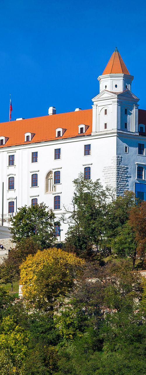 Historic Bratislava Castle under blue sky