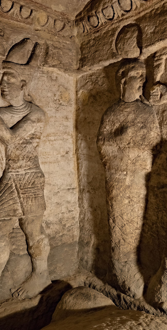 Ancient Egyptian wall carvings in stone