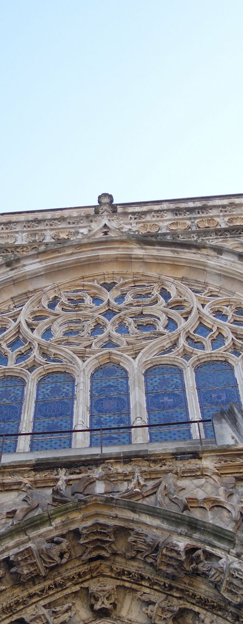 Gothic cathedral facade with intricate details