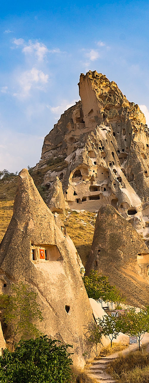 Unique rock formations in Cappadocia landscape