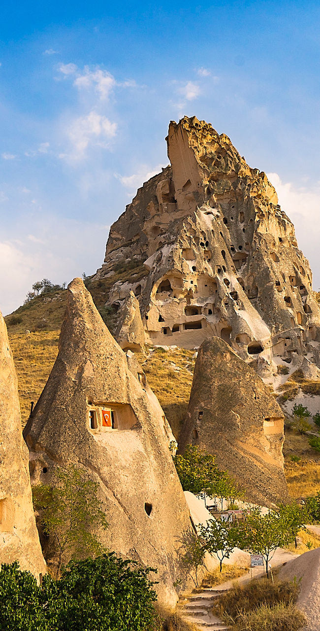 Unique rock formations in Cappadocia landscape