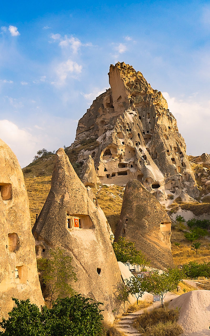 Unique rock formations in Cappadocia landscape