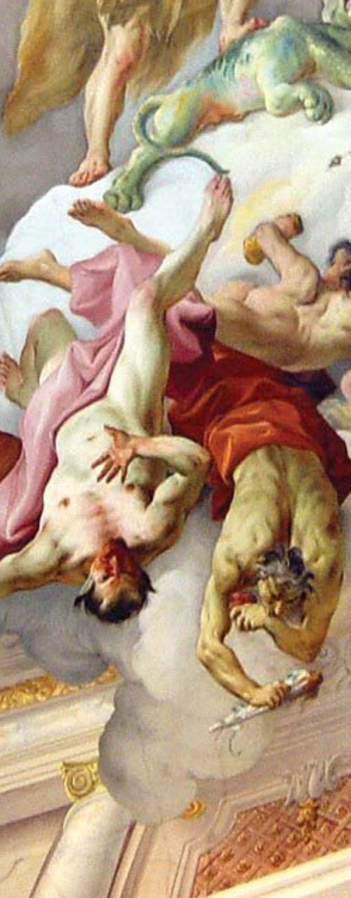 Baroque ceiling fresco with mythological scene