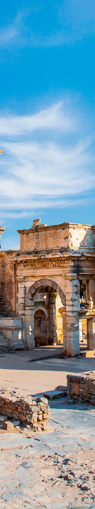 Ancient ruins under clear blue sky