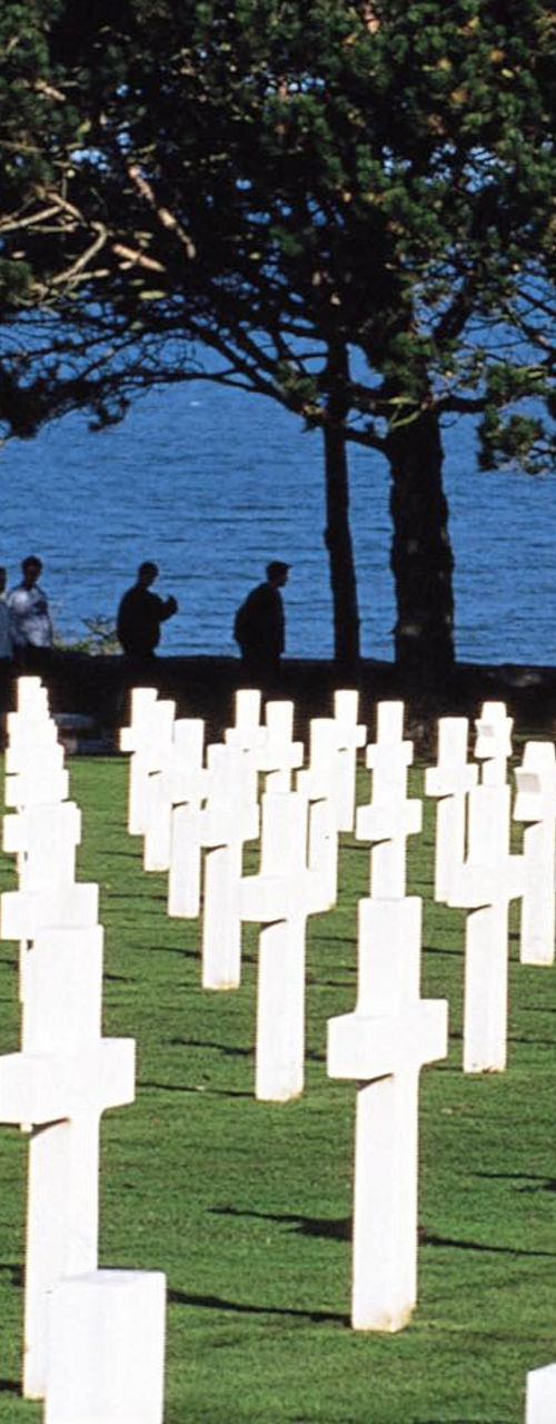 Military cemetery overlooking the ocean