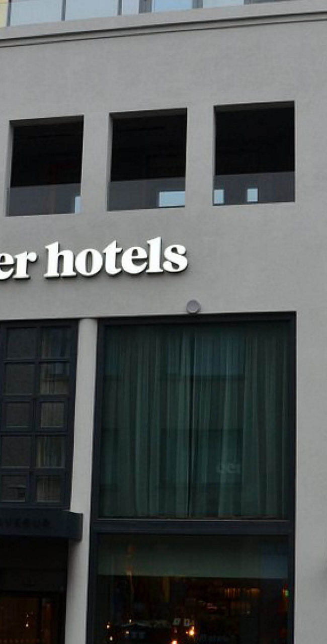 Modern Center Hotels building on Laugavegur street