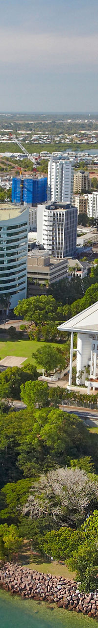 Aerial view of Darwin cityscape and waterfront