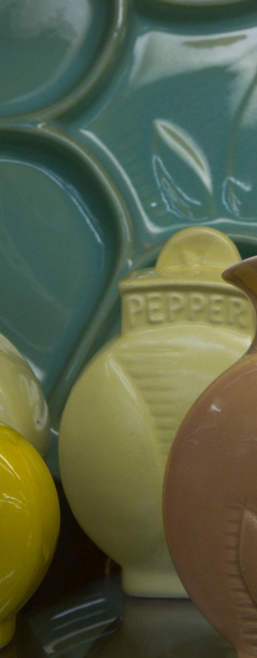 Vintage ceramic kitchenware display