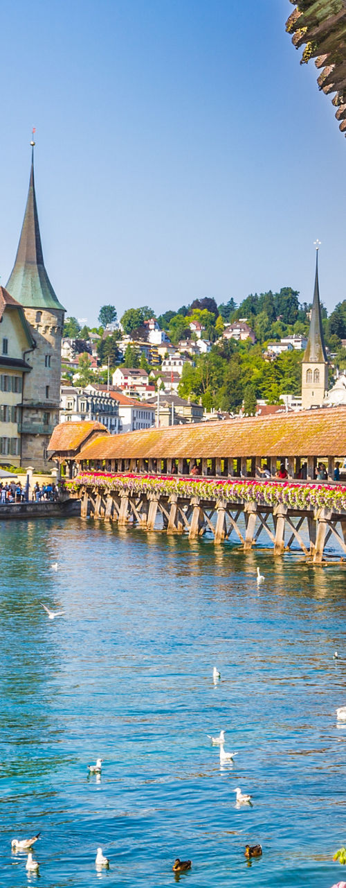 Scenic view of Lucerne's Chapel Bridge