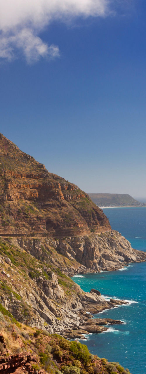 Scenic coastal road along rocky cliffs