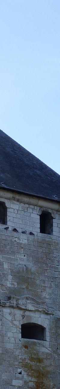 Historic stone castle with round towers