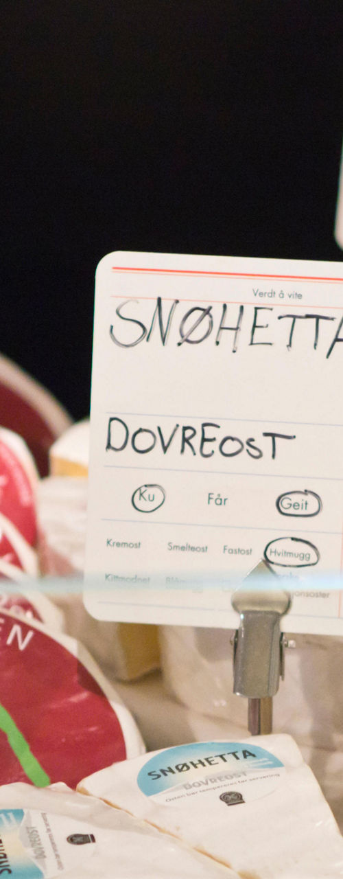 Assorted cheese selection with labels