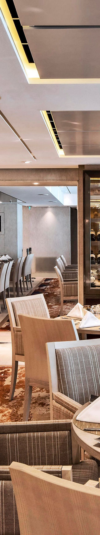Elegant restaurant dining area with table settings
