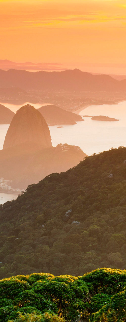 Sunset view of Rio de Janeiro skyline