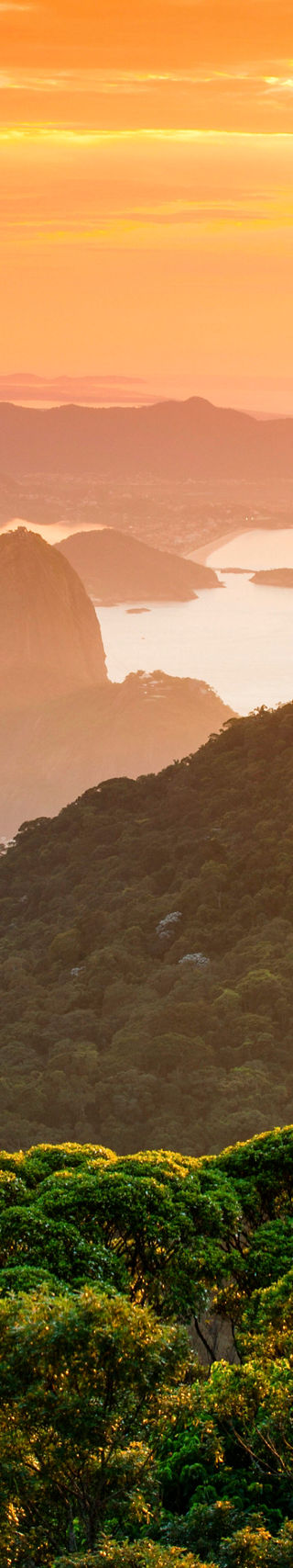 Sunset view of Rio de Janeiro skyline
