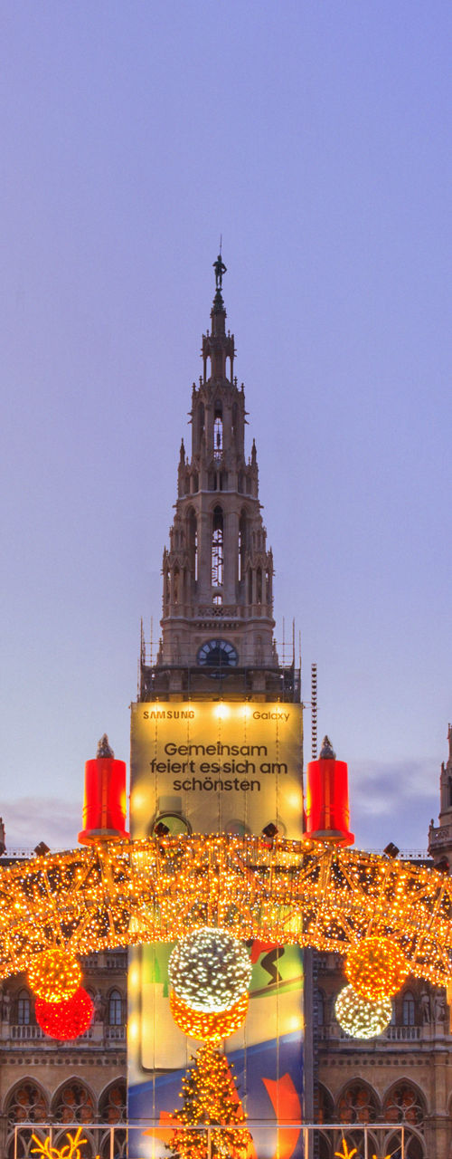 Festive Christmas market at Vienna City Hall